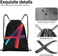 Sac à dos léger en polyester lavable avec cordon de serrage et logo personnalisé - Sac de rangement sportif grande capacité pour la gym et les voyages