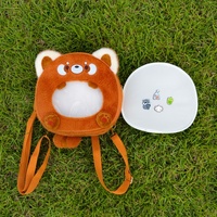 Sac à dos en peluche Raccoon Ita avec fenêtre transparente, sac de présentation pour poupées anime, logo personnalisé, fabricant OEM