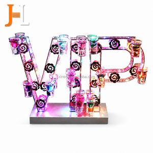 Support à shots LED VIP, plateau à shots en métal avec 12 verres à shots pour service VIP en boîte de nuit, bar, présentation de fête - Product Image 6