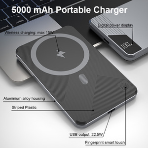 Schitec เครื่องชาร์จแบบพกพาระบบแม่เหล็ก5000mAh 15W 20W วัสดุที่ปลอดภัยแบตเตอรี่สำรองอลูมิเนียมอัลลอยทนความร้อนดีไซน์ใหม่ - Product Image 6