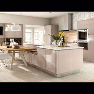 Muebles de Cocina Personalizados, Gabinetes de Cocina Modernos de Alto Brillo, Muebles de Cocina Modulares de Madera, Almacenamiento de Tablero de Melamina con Isla - Product Image 4