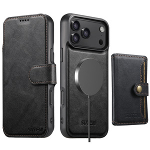 Étui portefeuille magnétique 3-en-1 en <span class=keywords><strong>cuir</strong></span> PU S26 Ultra pour <span class=keywords><strong>iPhone</strong></span> <span class=keywords><strong>12</strong></span> 13 14 15 16 17 Pro Max avec chargement sans fil - Product Image 5