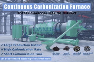 Horno de Carbonización Rotatorio de 10m, Acero al Carbono, Ahorro de Energía, Equipo de Producción Continua de Biocarbón, Motor Marca DANUBE - Product Image 2