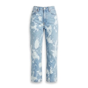 Jeans de mezclilla personalizados para mujer con dobladillo deshilachado, jeans para mayoristas de ropa - Product Image 1