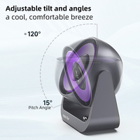 Ventilateur de bureau pliable à montage sur boîte, rechargeable par USB, avec écran LED intelligent, contrôle de la vitesse à 100 niveaux, pour l'extérieur, l'hôtel, la maison, vente chaude
