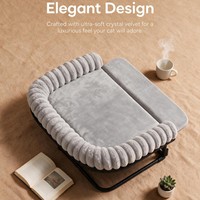 Lit pour chien réglable surélevé, type lit de camp, avec support cervical, à fixer au lit humain
