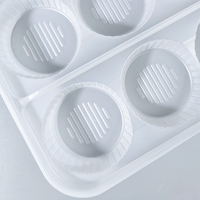 Boîte de rangement 8 compartiments en plastique PP de qualité alimentaire, translucide, pour pains vapeur, gâteaux de lune, macarons, sandwichs, salades, sucreries, sushis, hamburgers