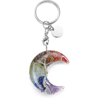 Pendentif Arbre de Vie en Cristal Naturel de Jade, Best-seller, Fait Main, Enroulé de Fil d'Argent, Porte-clés