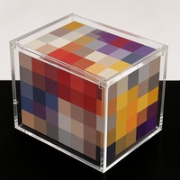 Boîte de rangement personnalisable en acrylique avec couvercle magnétique, en acrylique épaissi et poli, pour cartes
