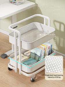 Sin instalación, carrito de cocina multifuncional para el hogar de 2 capas, carrito de almacenamiento de Metal, carrito de cocina plegable - Product Image 6