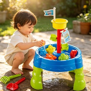 Gioco da Spiaggia in Plastica <span class=keywords><strong>per</strong></span> Bambini, Tavolo Rotondo con 19 Accessori <span class=keywords><strong>per</strong></span> <span class=keywords><strong>Sabbia</strong></span> e Acqua, <span class=keywords><strong>per</strong></span> Uso Interno/Esterno - Product Image 2