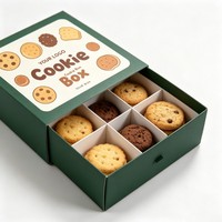 Boîte d'emballage personnalisable en gros pour biscuits et desserts, boîte de luxe en carton pour donuts, longue boîte transparente en papier pour biscuits et pâtisseries