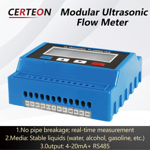 电池供电便携式RS485管道安装模块化工业纯冷废水夹装超声波流量计 - Product Image 2