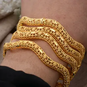 دبي بالجملة سوار ذهبي اللون سوار افريقي لحفلات الزفاف مجوهرات هدية سوار عربي ساحر