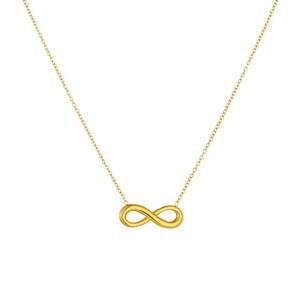 Gold Plated Infinity Pendant Necklace Stainless Steel Chain Everyday Wear Clavicle Chain Simple Fashionable Design - Product Image 5