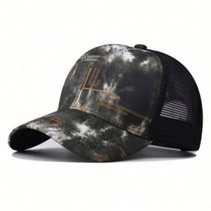 Gorra de béisbol de verano y otoño al por mayor, lisa para estampar, teñida, estilo papá, tipo camionero, sombreros ombré, gorras para hombre, gorra deportiva de malla de 5 paneles - Product Image 2