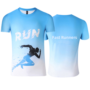 OEM Custom Digital Print Knitted Sporty Marathon Team Event Promotion Men's T-Shirt Polyester Running Gym Dry-Fit Sport Tee - Product Image 1