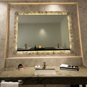 <span class=keywords><strong>Espejo</strong></span> Inteligente Táctil Iluminado para Baño con Diseño Gráfico, Función Antivaho HD, Moderno, Rectangular, IP44 - Product Image 4