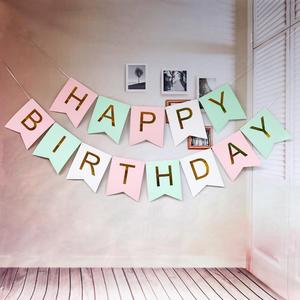Bannière Joyeux <span class=keywords><strong>Anniversaire</strong></span> Guirlande <span class=keywords><strong>Arc</strong></span>-<span class=keywords><strong>en</strong></span>-<span class=keywords><strong>ciel</strong></span> <span class=keywords><strong>Pastel</strong></span> Décoration de Fête <span class=keywords><strong>Anniversaire</strong></span> pour Femmes Filles Garçons XS143 - Product Image 4