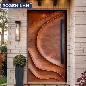 <span class=keywords><strong>Puerta</strong></span> de Seguridad Antirrobo de Aluminio con Grabado 3D Exterior Personalizado de Fábrica ROGENILAN, <span class=keywords><strong>Puerta</strong></span> Pivotante Frontal para Villa - Product Image 5