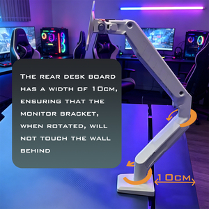 <span class=keywords><strong>Bureau</strong></span> de jeu surélevé à moteur unique avec éclairage LED RGB, surface texturée et hauteur réglable pour salle de jeu - Product Image 4