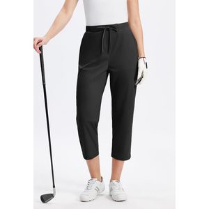 Pantalon de survêtement pour femme, taille haute, longueur 7/8, extensible, avec poches, décontracté, pour le travail, les voyages, tissu tricoté respirant - Product Image 3