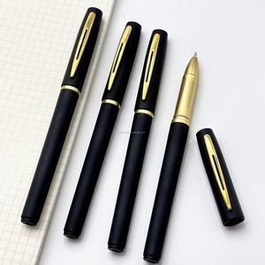 Custom Black Gold Gel Cozy Soft Touch With Logo Cheap Rubber Coated Promotional Sports Plastic <b>Pen</b> Writing Width 1.0Mm - Product Image 2