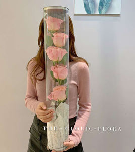 Boîtes à fleurs rondes en PET transparentes écologiques et recyclables pour bouquets de fleurs - Product Image 2