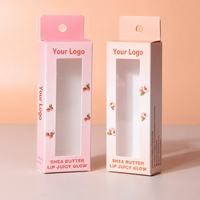 Boîtes en papier cosmétique roses personnalisées de haute qualité avec fenêtre en PET, emballage en papier pour cosmétiques