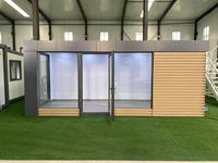 Maisons conteneur à paroi de verre Maison modulaire préfabriquée avec petit bureau Maison préfabriquée mobile