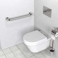 Barre d'appui murale robuste antidérapante en acier inoxydable pour salle de bain, main courante de sécurité sans obstacle pour toilettes et baignoire
