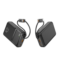 Batterie externe portable ultra-fine avec affichage LED, logo personnalisé, haute capacité 20000 mAh, charge rapide, sortie USB Type C