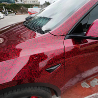 WRAPMASTER Vinilo para Automóviles Rojo Carbón Forjado PET de 1.52*18 Metros