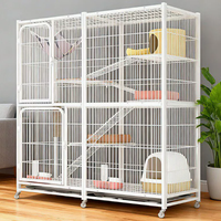 Villa pour chat d'intérieur extra spacieuse avec bac à litière intégré, maison pour chat avec espace libre