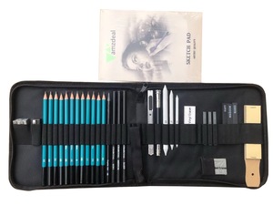 Set da <span class=keywords><strong>disegno</strong></span> con 34 matite da schizzo, matite a carboncino e blocco da <span class=keywords><strong>disegno</strong></span> A5 - Product Image 3