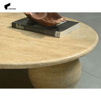 Tostone Classique Italien Blanc Marbre Naturel Rond Pierre Café Table D'appoint pour Villa Salon Hôtel Bureau Décoration