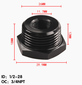 Conector de rosca de filtro de acero de alta resistencia 1/2-28 a 3/4NPT, adaptador universal para intercambio de motor de automóvil JXSS011D2 - Product Image 2