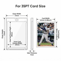 Vente en gros de porte-cartes magnétiques ultra-transparents 35PT One Touch pour cartes sportives, protection UV, étuis pour cartes à collectionner 55PT 75PT 100PT