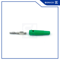 Fiche banane en laiton nickelé 4mm avec vis pour embouts