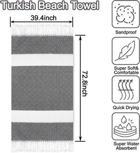 ผ้าขนหนูชา<span class=keywords><strong>ย</strong></span>หาดตุรกีขนาดใหญ่พิเศษ 100% ผ้าฝ้า<span class=keywords><strong>ย</strong></span>ตุรกี ไม่ติดทราย ขนาดใหญ่พิเศษ นุ่มเป็นพิเศษ แห้งเร็ว กะทัดรัดและน้ำหนักเบา เห<span class=keywords><strong>ม</strong></span>าะ<span class=keywords><strong>ส</strong></span>ำหรับการเดินทาง - Product Image 2