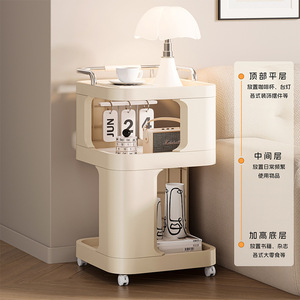 Living Room Trolley Snack Shelf With Wheels Movable <b>Side</b> <b>Table</b> Multi Function <b>Storage</b> Cabinet For Dormitory Use - Product Image 1