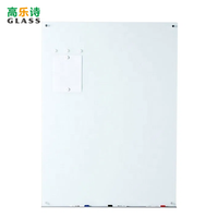 Tableau blanc magnétique 180x100cm, surface sans cadre en verre de 4mm d'épaisseur avec plateau pour stylos, pour école, bureau, studio, certifié TUV