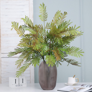 Plante artificielle de mimosa Ruilisi à tige unique, rouge automnal, en plastique, pour décoration de mariage et de la maison - Product Image 2