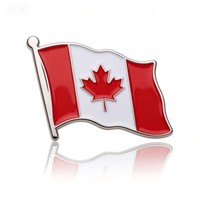 Badge métallique de voyage personnalisé en émail dur, motif drapeau national du Canada, feuille d'érable, design moderne et antique Shibo