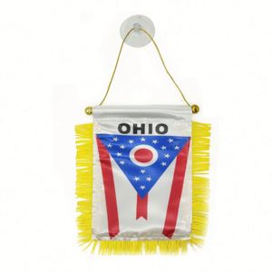 Custom Logo Hanging Ohio Pennant <b>Flag</b> for Car Rearview Mirror and Home Decoration - Product Image 1