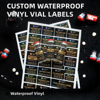 Autocollant en vinyle personnalisé, adhésif, imperméable et résistant à la chaleur pour étiquettes de flacons de recherche de 3 ml, 5 ml, 10 ml pour médicaments, pilules et verre de laboratoire
