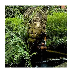 户外花园装饰大花岗岩大理石印度教神ganesh水喷泉