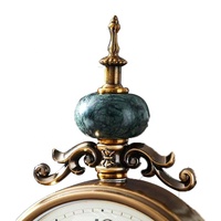 Diskon besar 6912A-1 jam meja logam diam dasar marmer ornamen desktop besar 6 inci