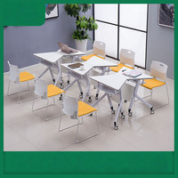 Tables de formation pliantes en gros direct usine ; Solutions de mobilier de bureau pour salles de classe intelligentes – Bureaux modulaires hexagonaux empilables et mobiles