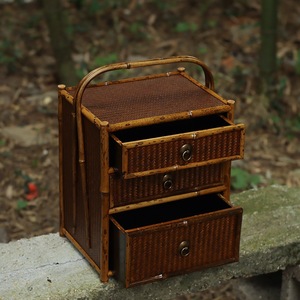 Bamboo Tea Storage Box Rectangle Portable Handheld Tea Case For Kung Fu Tea Set Household Use - Product Image 4